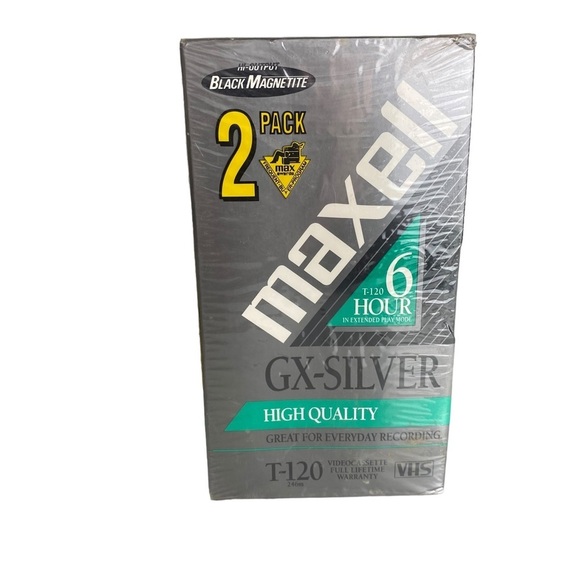 Maxwell NEW 2 Pack VHS T-120 GX-Silver 6 Hour High Quality Video Tapes Sealed - Picture 1 of 7